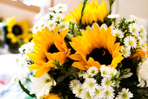 Sunflower and daisy centerpieces