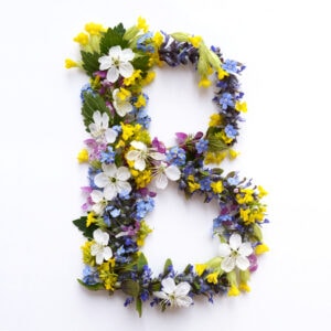 Letter B made of flowers