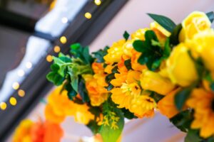 Yellow and orange flower garland